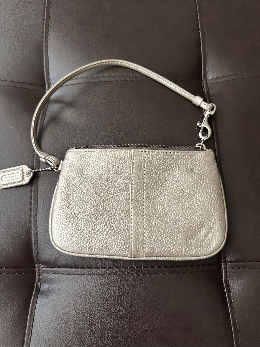Coach Platinum Leather Wristlet Wallet - Picture 5 of 11
